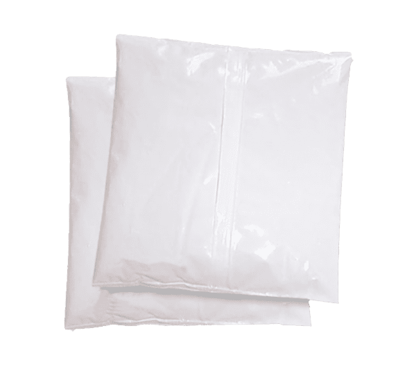 Square, white, plastic gel packs used in cold-chain storage.