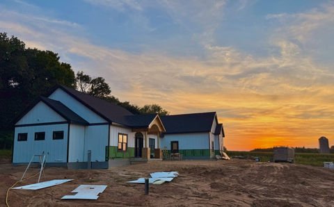 Sunset on new home