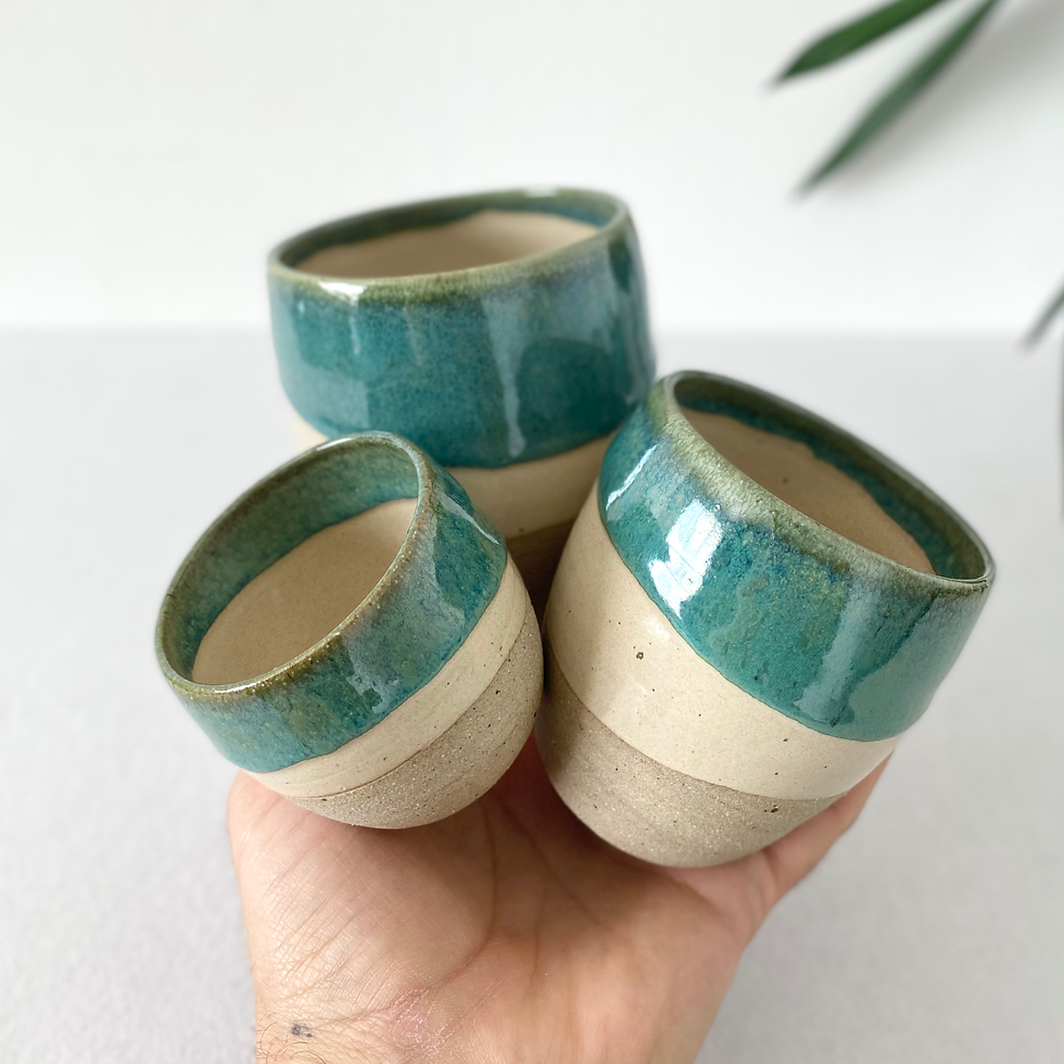 Thumbnail: Satin Cream and Green Tumbler