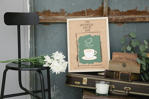 A photo mockup for store signage of the brand logo in color. 