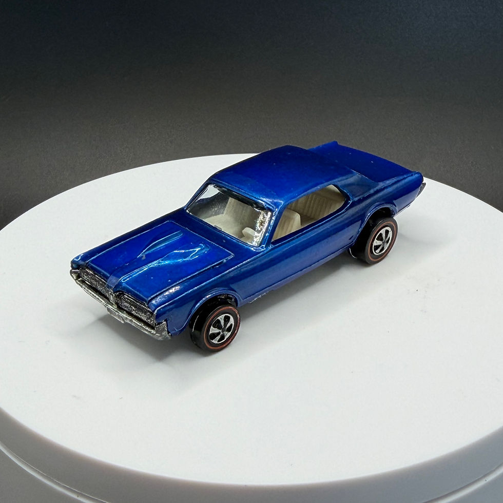 Thumbnail: 1968 Hot Wheels Redline Custom Cougar Blue w/ White Interior -USBase