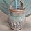 Thumbnail: Sweet & Stylish: Handcrafted Textured Honey Pot with Light Blue Charm
