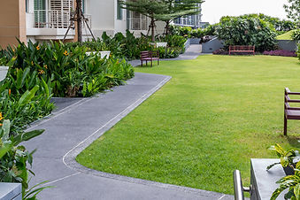 Garden path at the front of a nice house