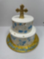 two tier baptism cake