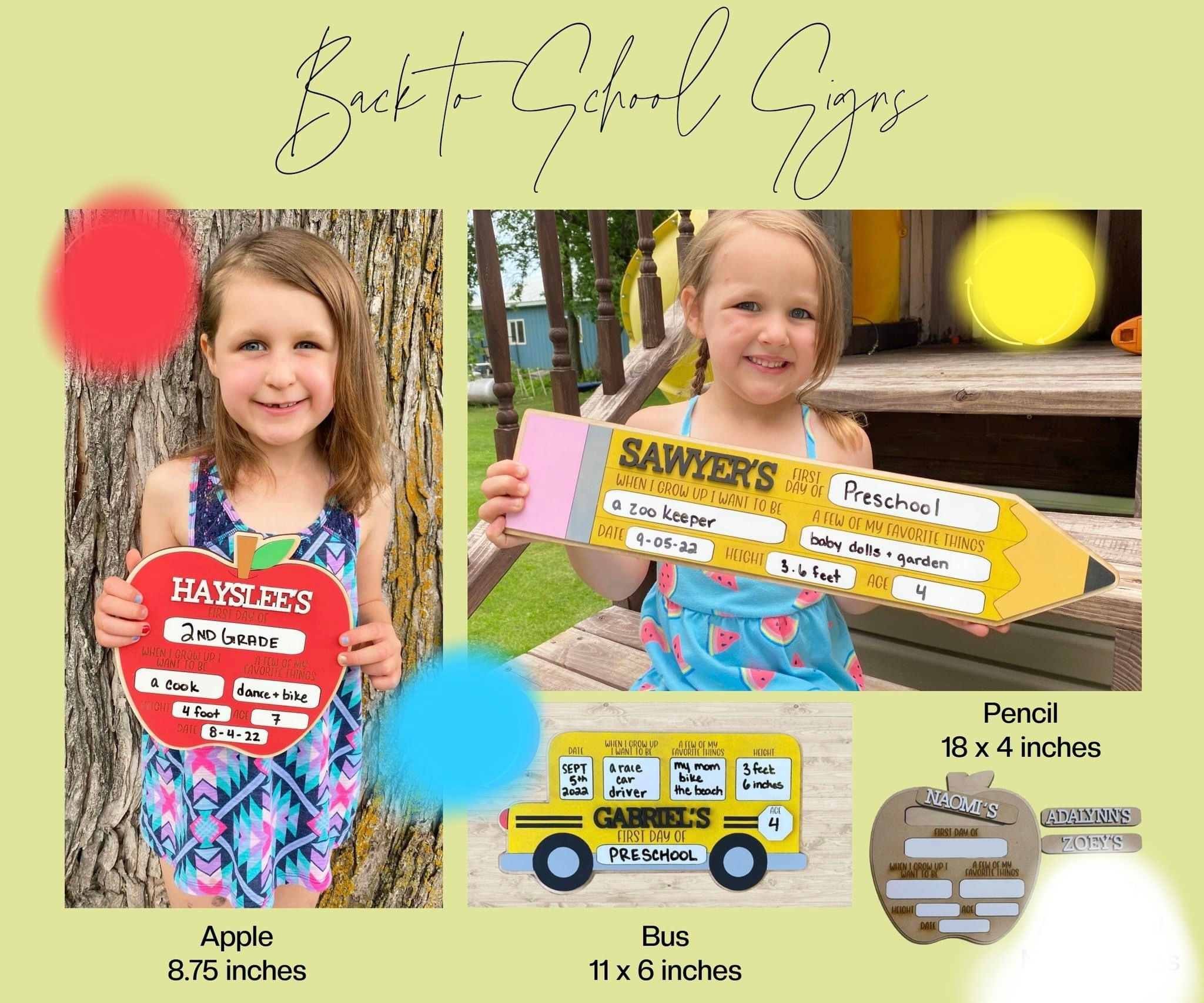 Back to school signs