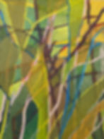 Judy Bould, Artist, Painting, Oil on canvas, first light, Abstract, painting, composition, greens, texture, layers, earthtones, line