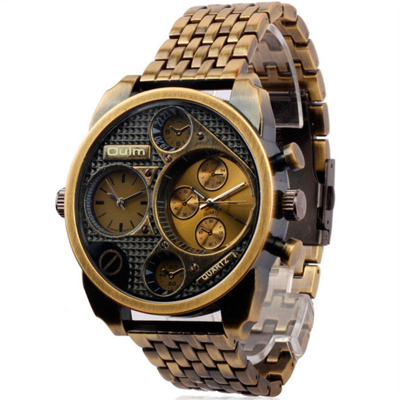OULM Men's Quartz Military Watch with Stainless Steel