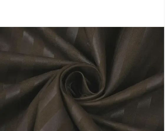 Thumbnail: Satin Stripes All Around Elasticated Fitted Double Bedsheet (Brown)