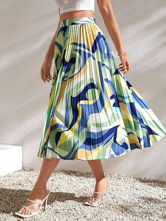 Thumbnail: Stylish Elegance Printed Midi Skirt