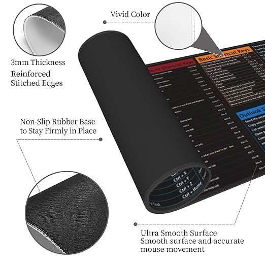 Thumbnail: Shortcuts Gaming Keyboard Mouse Pad Desk Mat for Home Office(31.5"X 11.8")