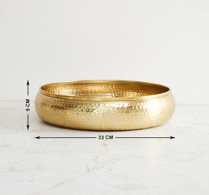 Thumbnail: Austin Round Hammered Traditional Potpourri Bowl Handcrafted Metallic Gold(2Pcs)