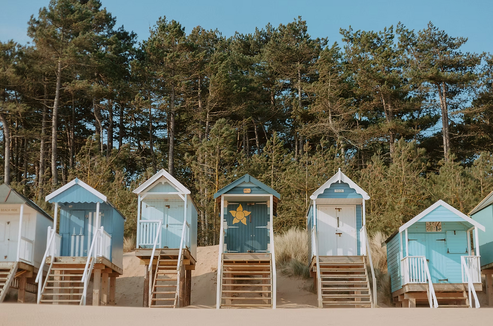 Row of beach huts