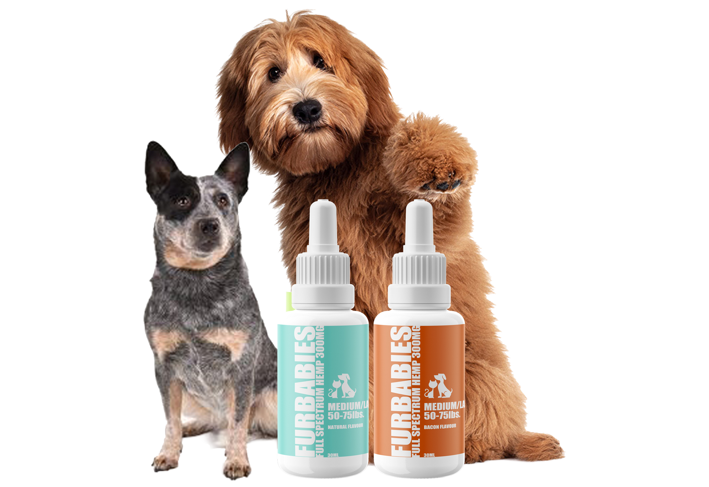 Med-Large Breed-Pet Oral Drops - Natural or Bacon 30mL - 300MG