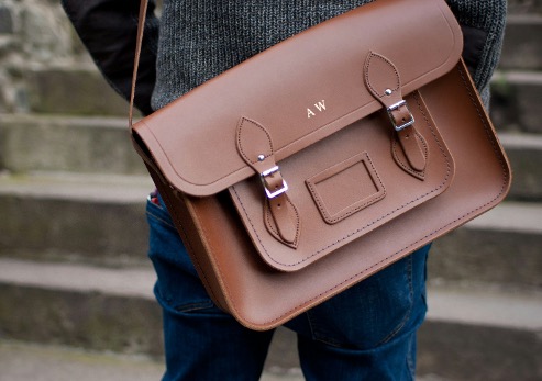 Full-grain leather showing natural imperfections