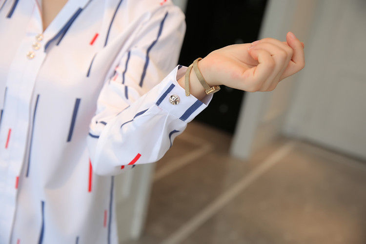 Miniatura: Women’s Striped Long Sleeve Blouse – Office Casual Shirt