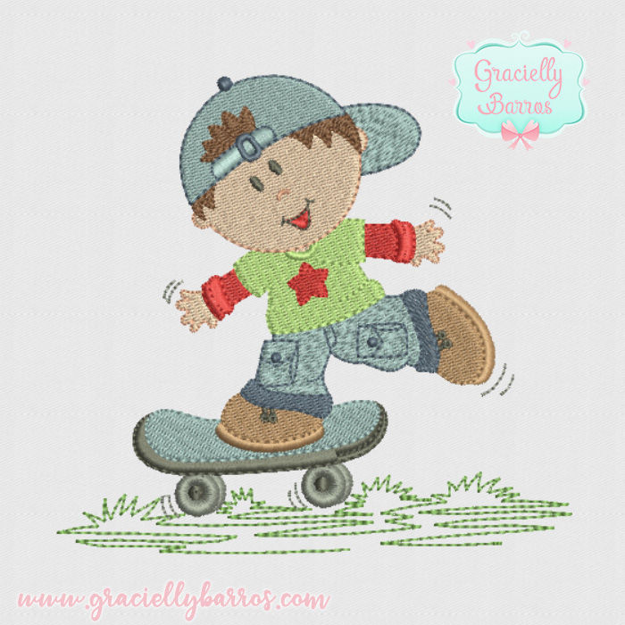 Matriz de Bordado Menino Skate GB001