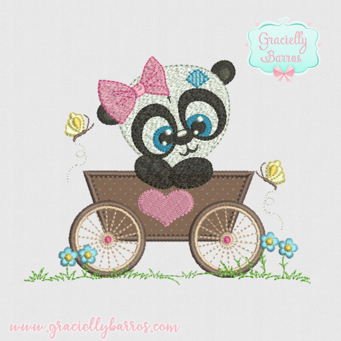 Matriz de Bordado Panda Menina 777