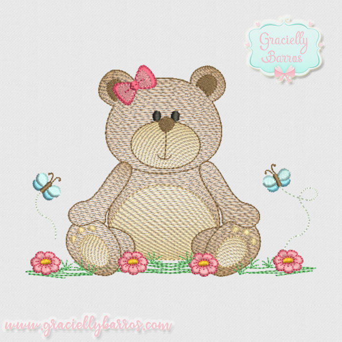 Matriz de Bordado Ursa Fabi Ripple