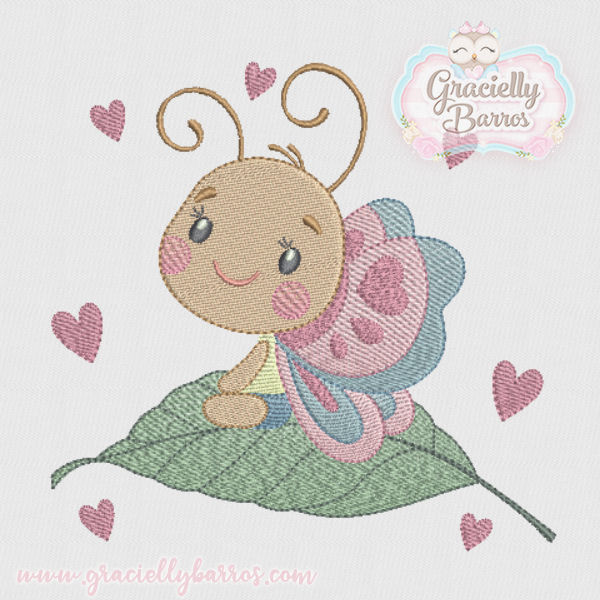 Matriz de Bordado Flor e Borboleta GB005