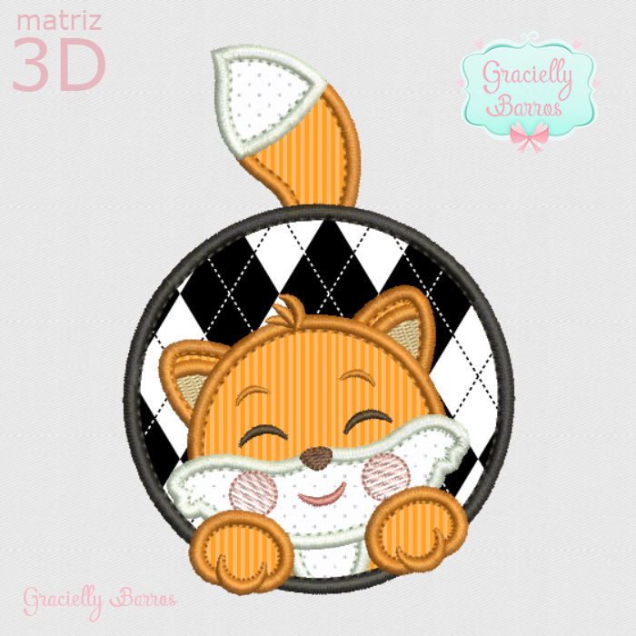 Matriz de Bordado Raposa GB015 3D