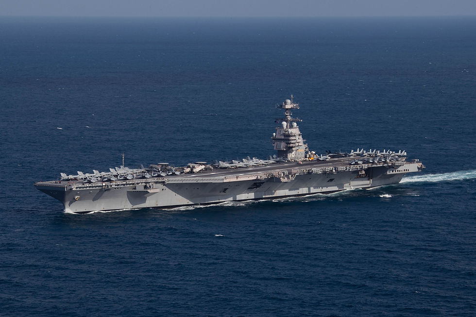 El portaaviones USS Gerald R. Ford ingresó hoy al área de responsabilidad del Comando Sur. 2025.