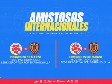 La Selección Colombia Masculina Sub-17 se alista con duelos clave a Venezuela 