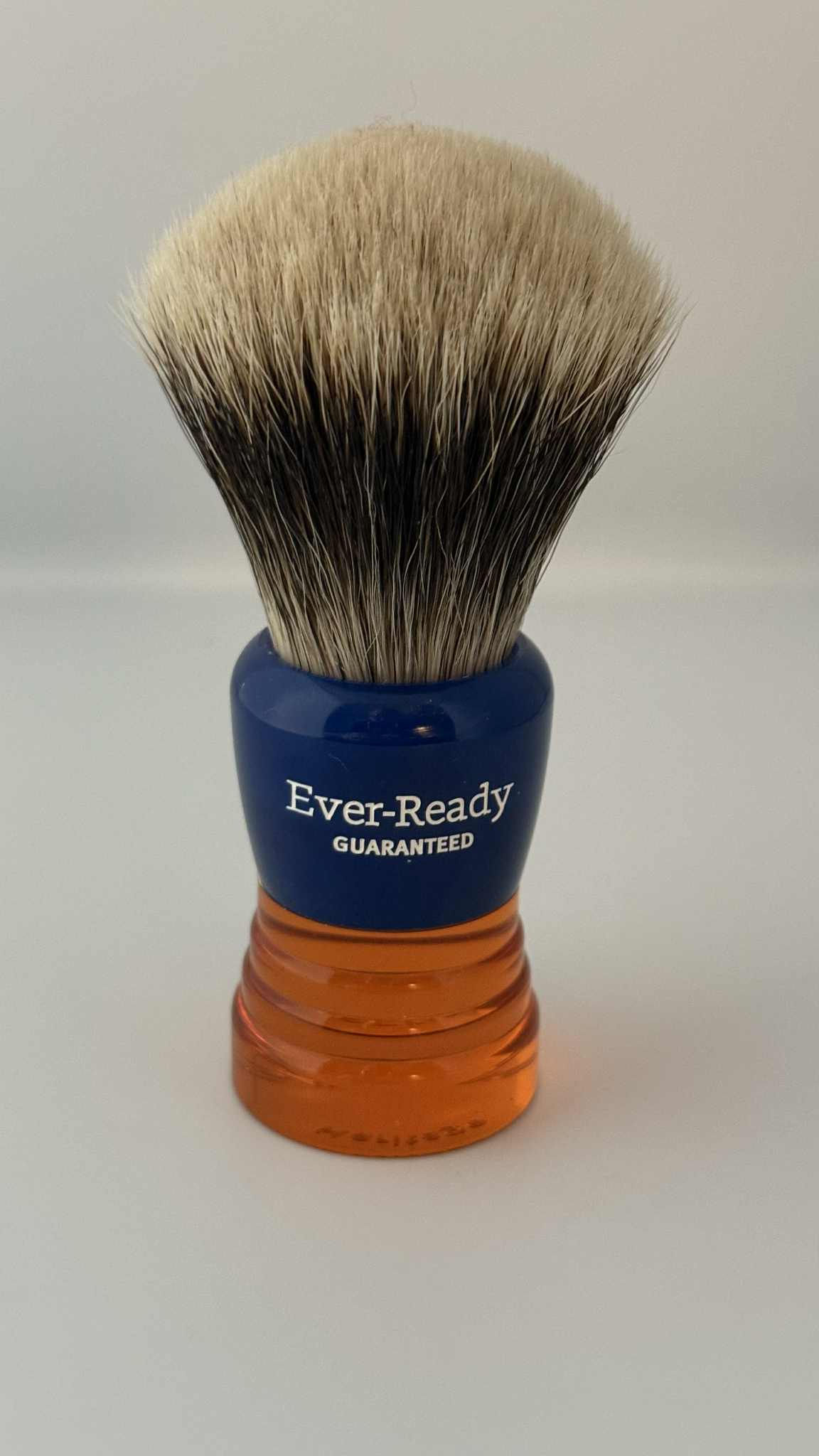 EVER READY 3 STEP CLEAR AMBER AND BLUE Shave Brush 26 MM SHD Fan Knot