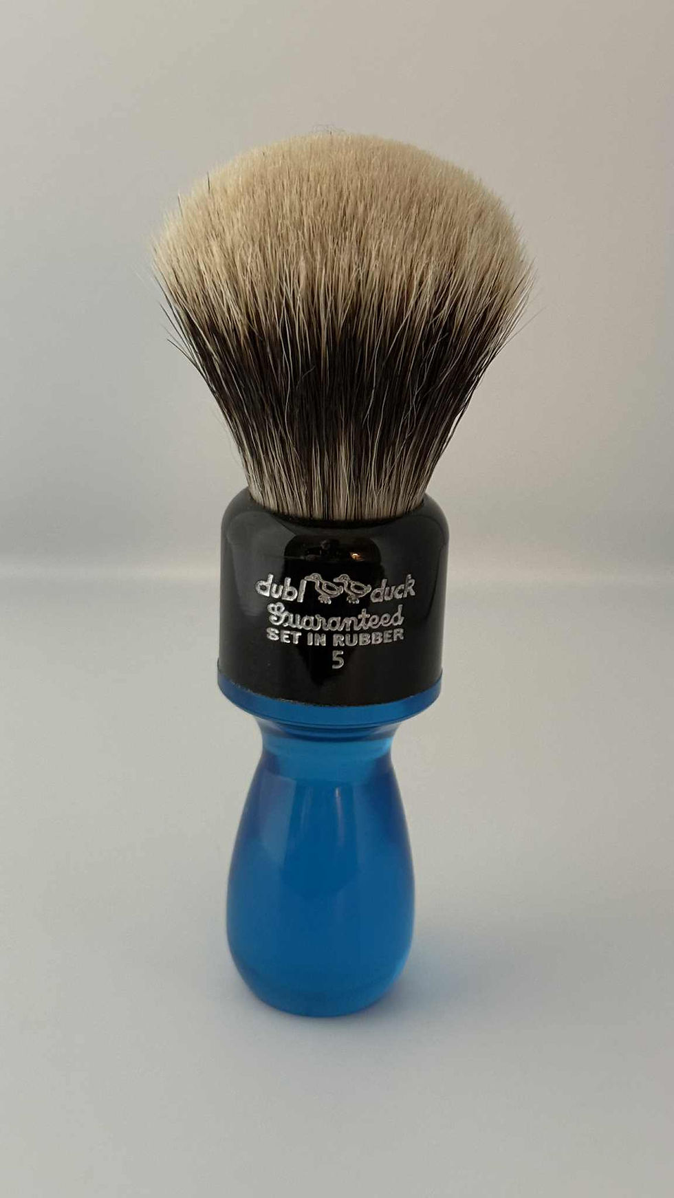 Dubl Duck 5 26 MM Shave Brush CLEAR BLUE & BLACK