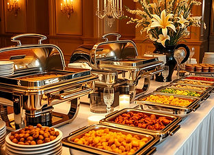 create an elegant buffet set-up with chafing dishes.jpg