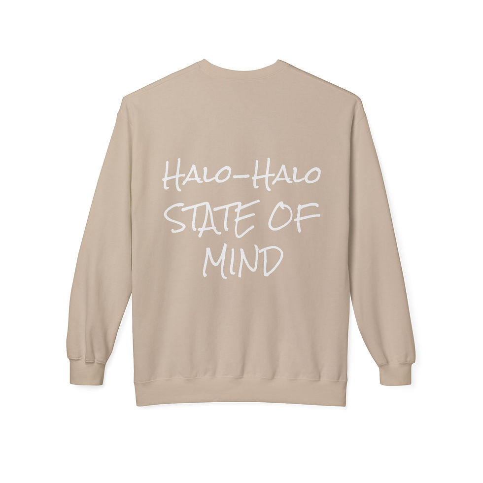 Thumbnail: Halo-Halo State of Mind Fleece Crewneck Sweatshirt - Chill Vibe & Cozy Style