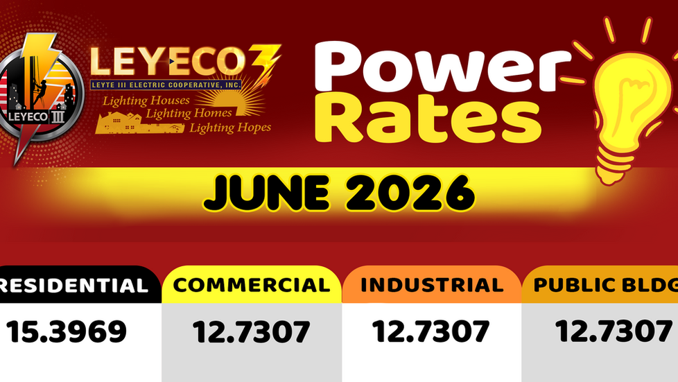 POWER RATES FOR THE MONTH OF JUNE 2026