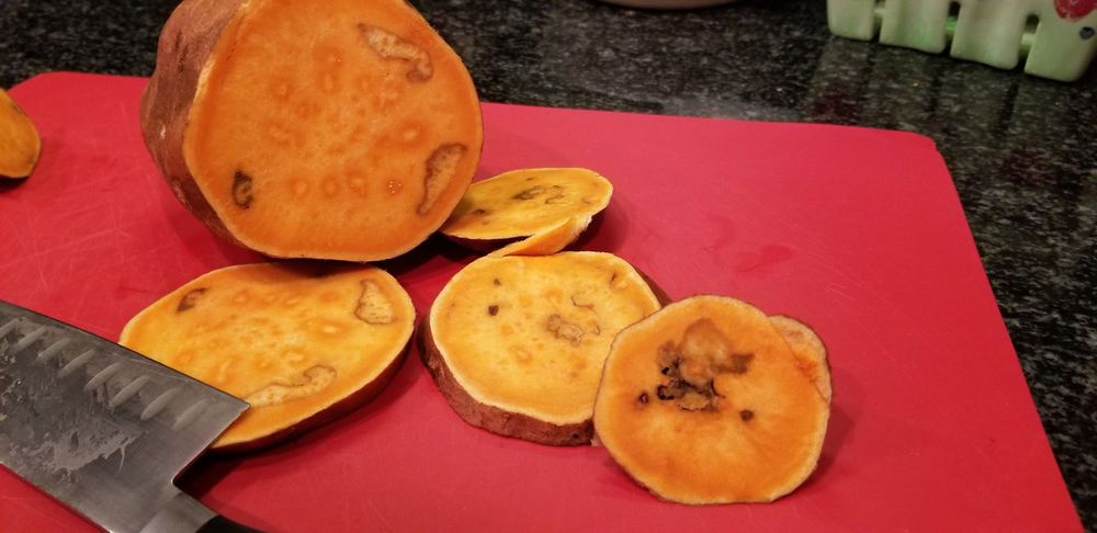 Odd Spots Inside Sweet Potato