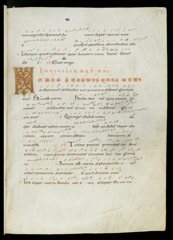 XI century manuscript from St. Gallen, showing verses for Ave Maria for Advent IV