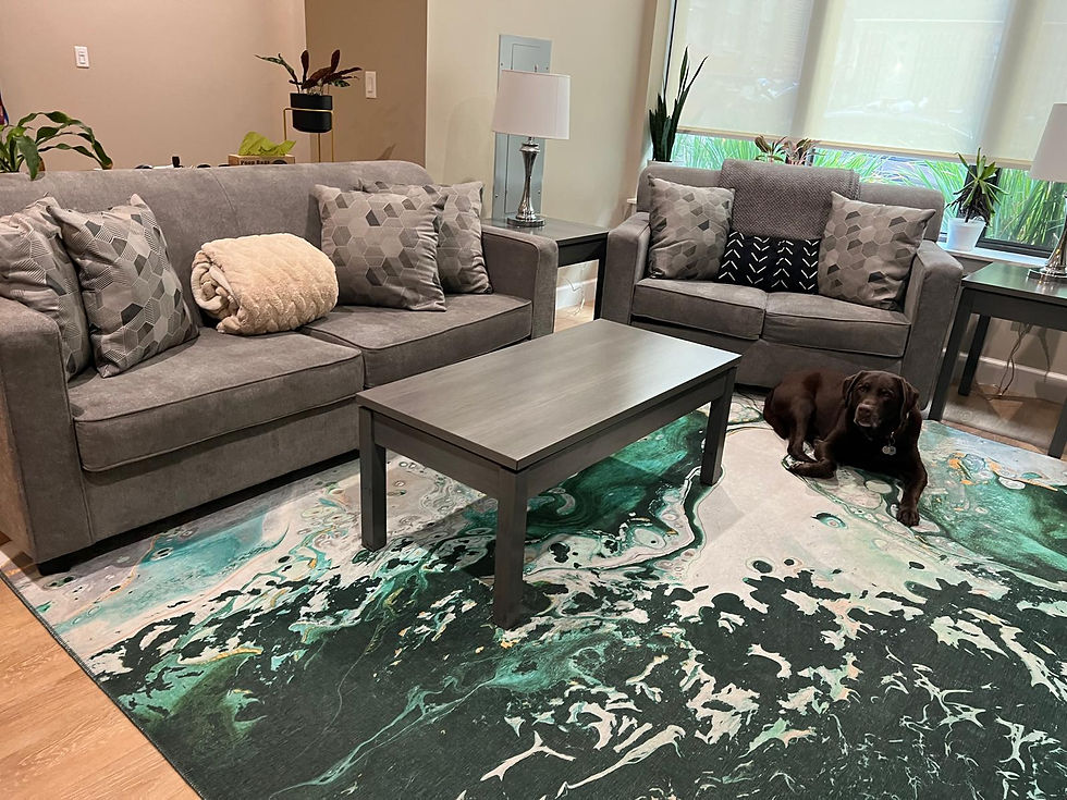 Clean and organized living room showing last-minute holiday cleaning tips.