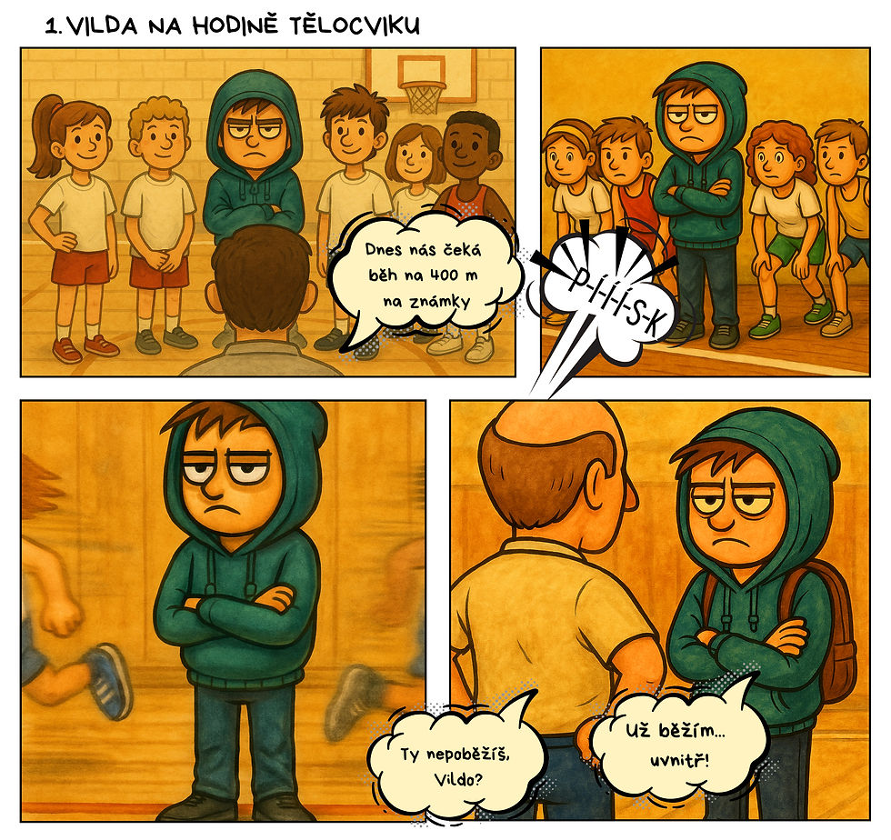 VILDOVY KOMIKSY: Vilda na hodině tělocviku