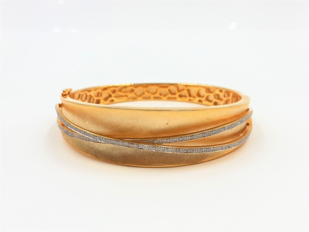 Ladies Silver Bracelet - Gold Plated -35gm