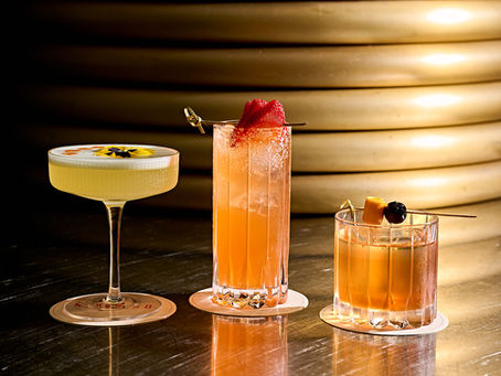 A set of three sophisticated drinks 