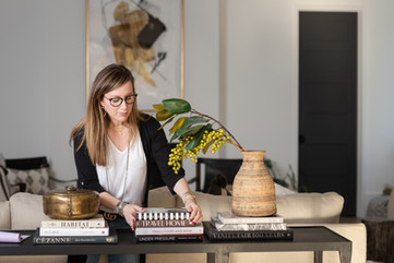 Julien Geyer interior designer in Washington DC styling some books