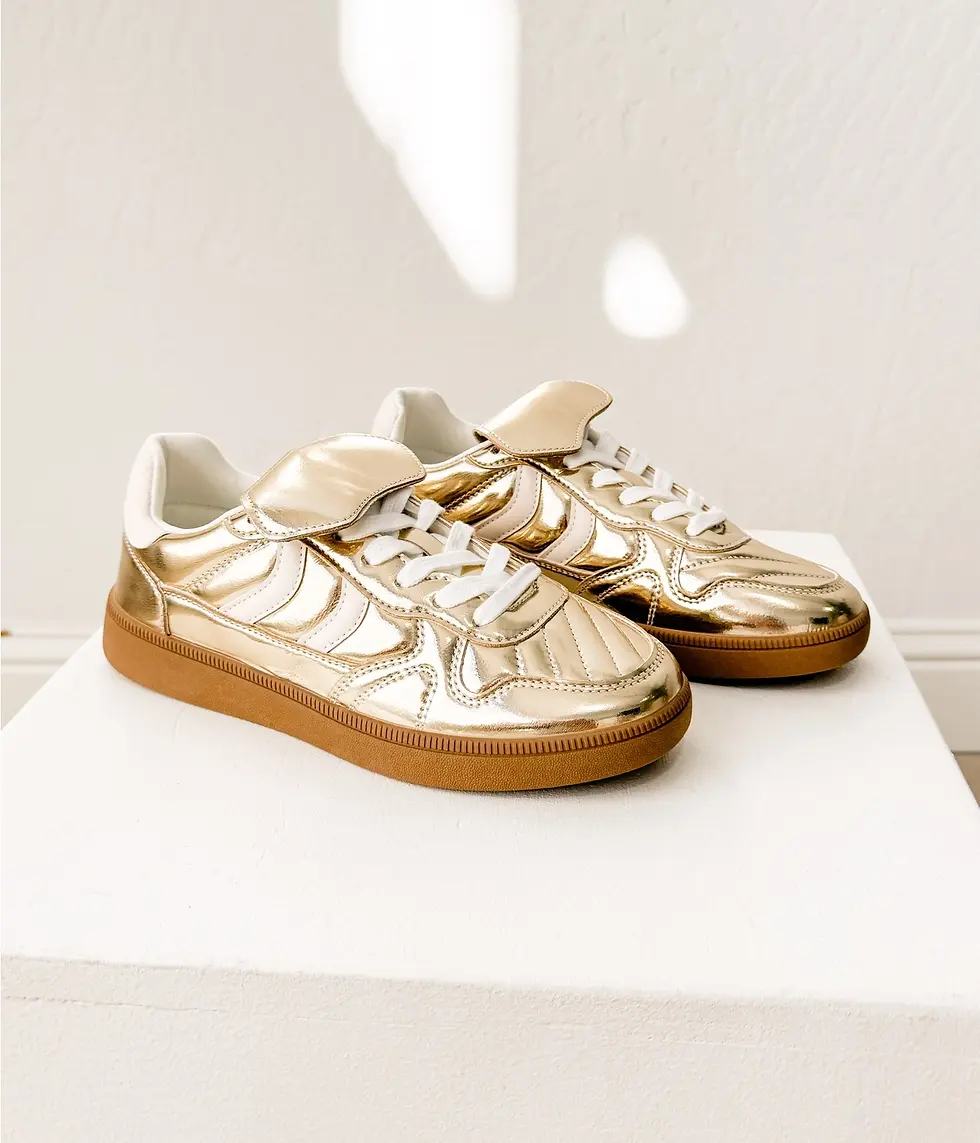 Thumbnail: Gold Metallic Sneakers