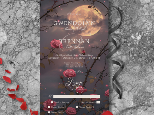 The Gothic Bride's Budget-Friendly, Envelope-Free Wedding Invitation with Tear-Off RSVP Card