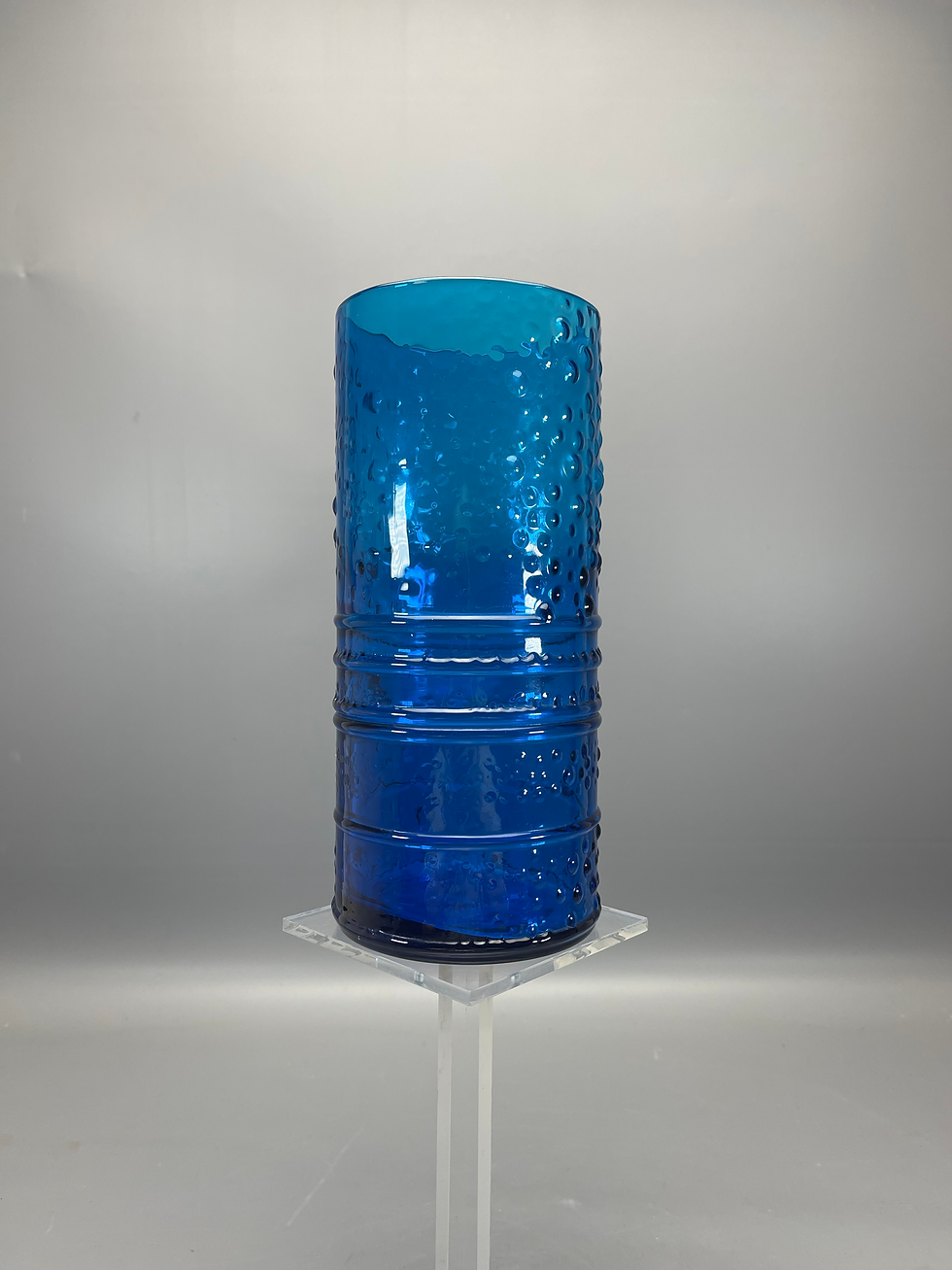 Thumbnail: Blauwe ronde structuur vaas