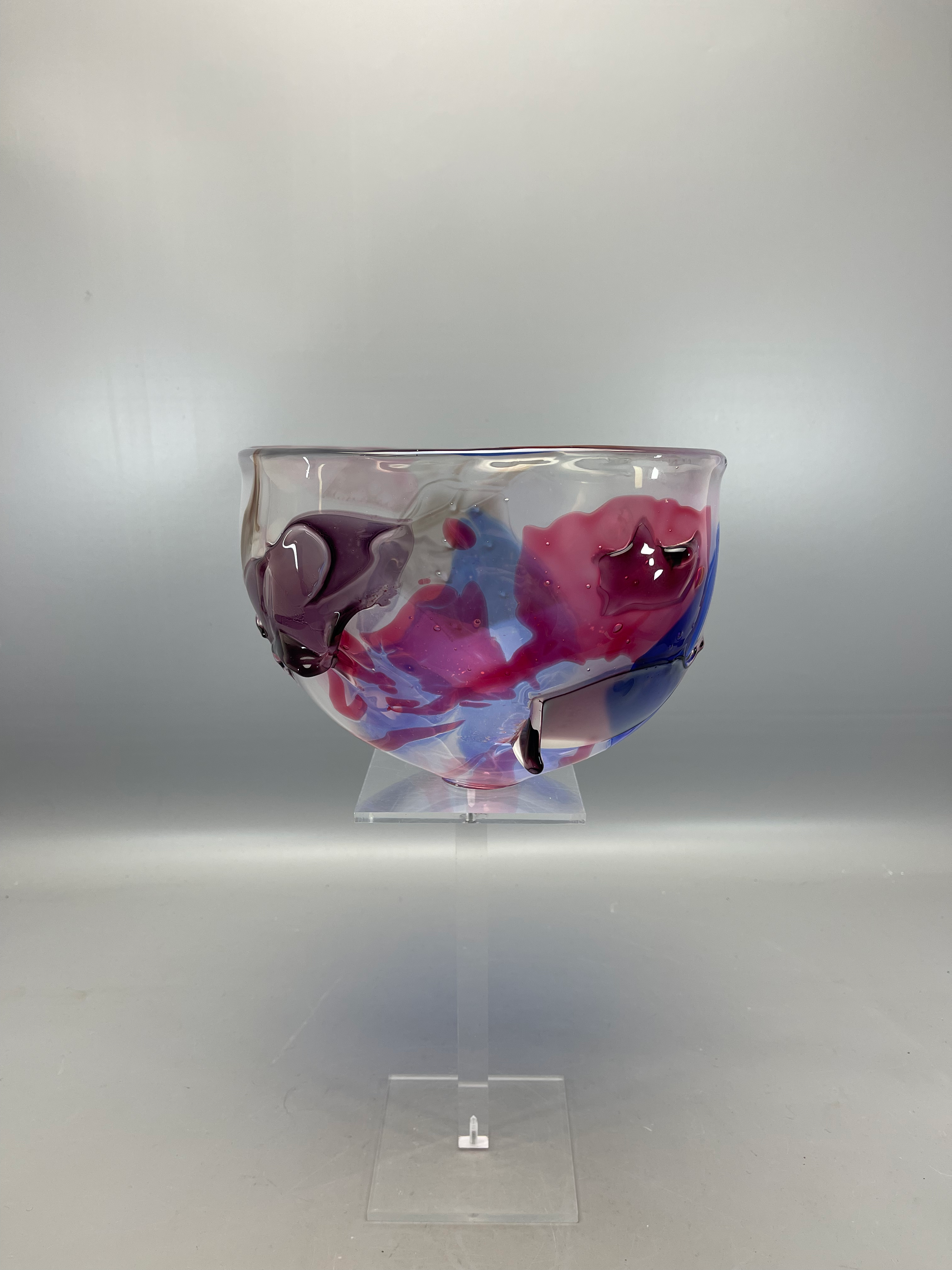 Rode, blauwe unica vaas van Copier