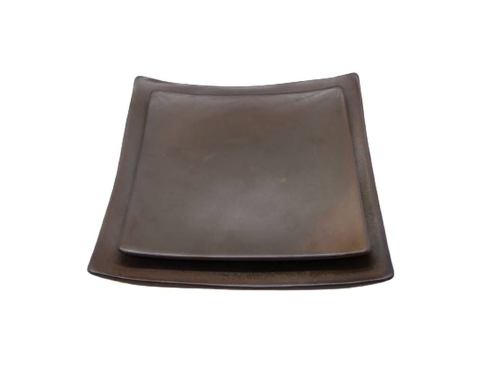 Prato de sobremesa quadrado liso