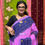 Thumbnail: Pure Cotton Khadi Handloom Saree Pink & Navy Blue