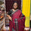 Thumbnail: Pure Cotton Batik Kantha Stitch Saree with Blouse Piece Maroon