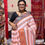 Thumbnail: Pure Cotton Khadi Handloom Saree Light Orange & Grey Katki