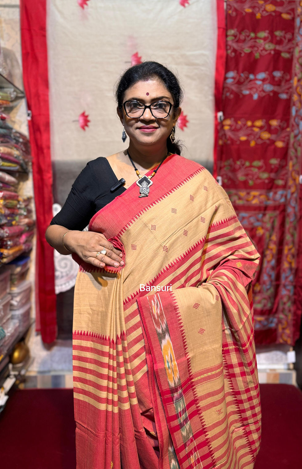 Pure Cotton Khadi Handloom Saree Tussar Color