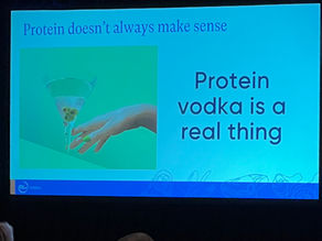 Slide from the summit about protein vodka