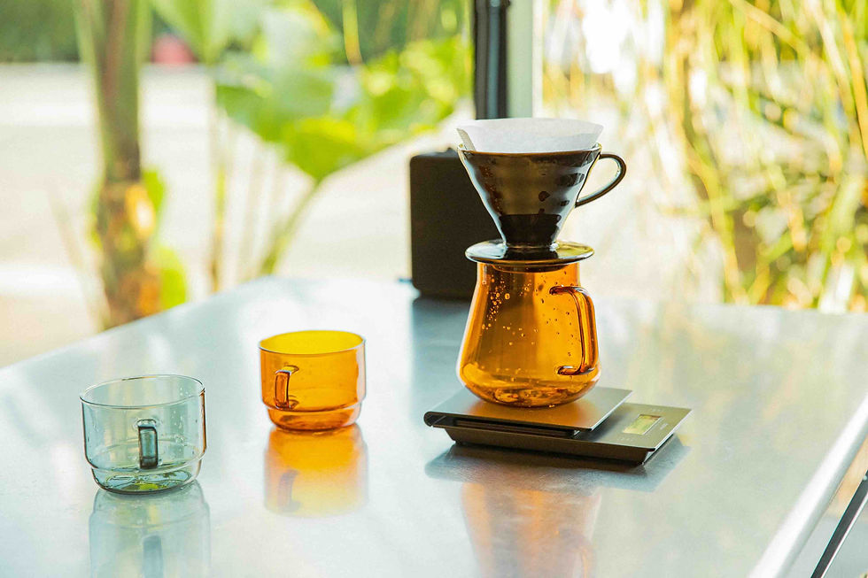 Thumbnail: HARIO Colors Glass Stackable Mug 2.7x4.6in 300mL | 10.1oz Amber