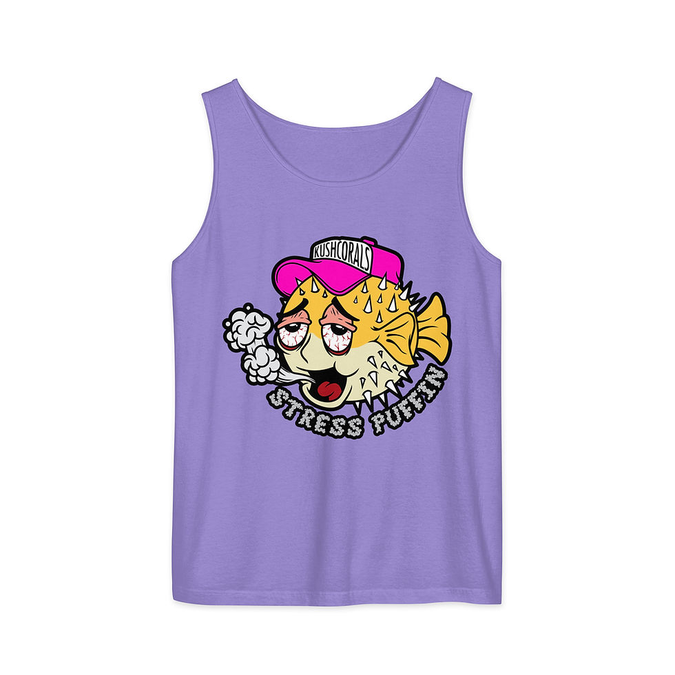 Thumbnail: Pink Hat Stress Puffin Tank Top
